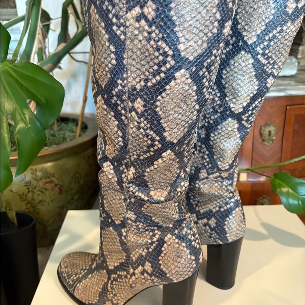 Sam Edelman Python Print Knee-High Boots Size 9 - image 6